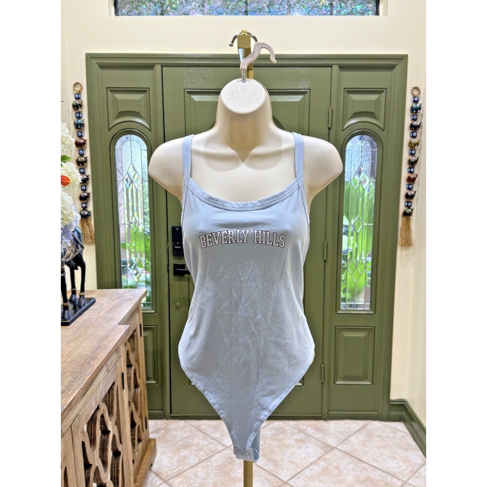 Forever 21 light blue “Beverly Hills” cami bodysuit size 0X